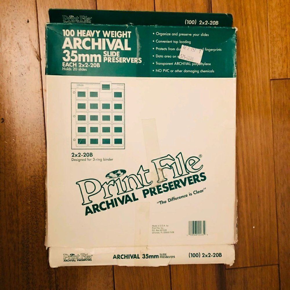 100 PRINT FILE 35mm Archival Slides Preservers New